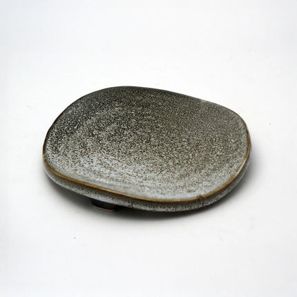 Grey Stone Glaze Artisan Round Plate
