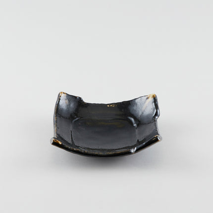 Black Artisan Square Shallow Dish