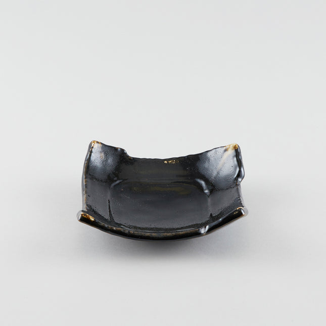 Black Artisan Square Shallow Dish