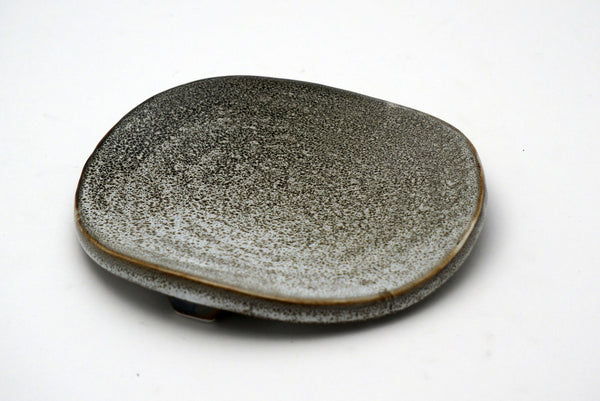 Grey Stone Glaze Artisan Round Plate