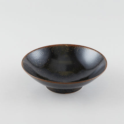 Smooth Earth Black Shallow Bowl