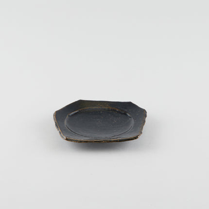 Smooth Earth Black Artisan Square Plate