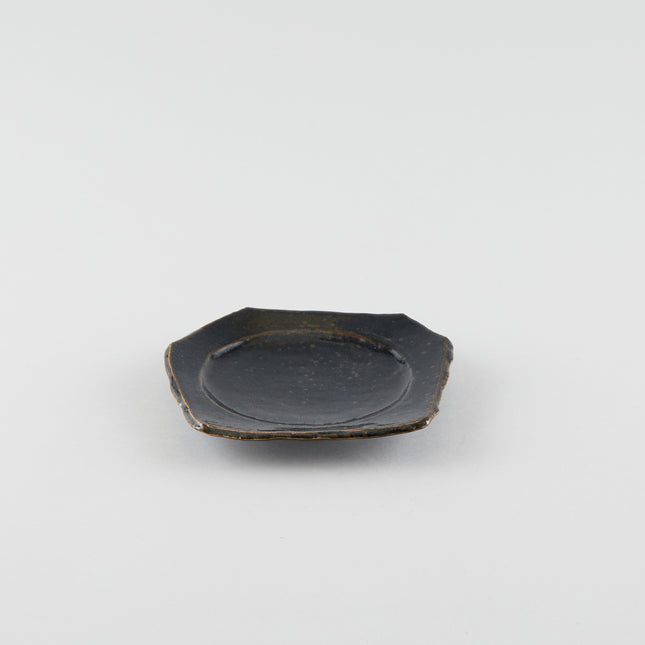 Smooth Earth Black Artisan Square Plate