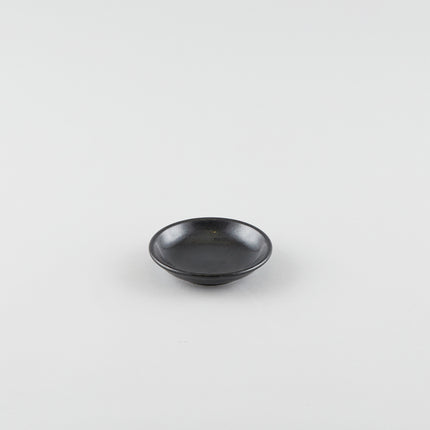 Round Soy Sauce Dish - Black (L) - Logo