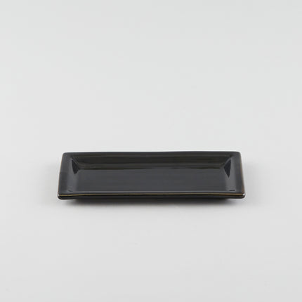 Rectangle Plate with Raised Rim - Black
