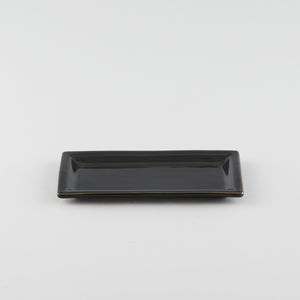 Rectangle Plate with Raised Rim - Black