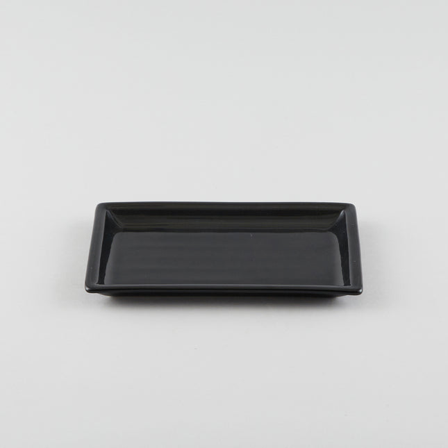 Rectangle Plate with Risen Rim - Black (M)