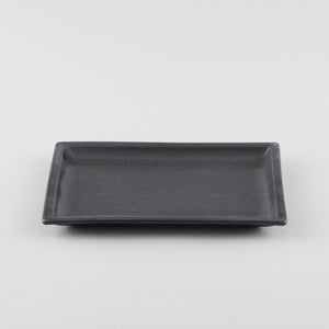 Rectangle Plate with Risen Rim - Black (L)