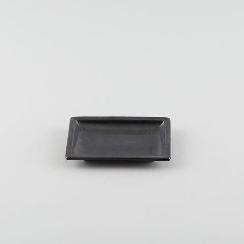 Rectangle Plate with Risen Rim - Black (S)