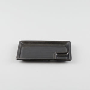 Rectangle Plate with Divider - Black