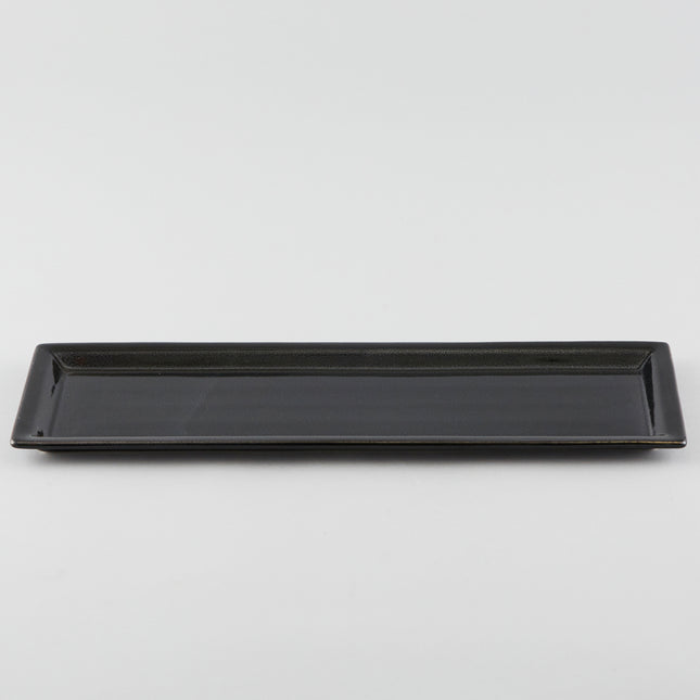 Rectangle Plate with Risen Rim - Black