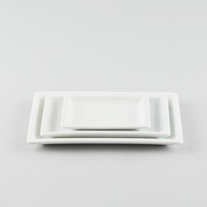 Rectangle Plate with Risen Rim - White (M)