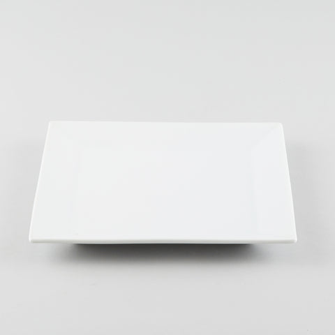 Square Plate with Standard Rim - White