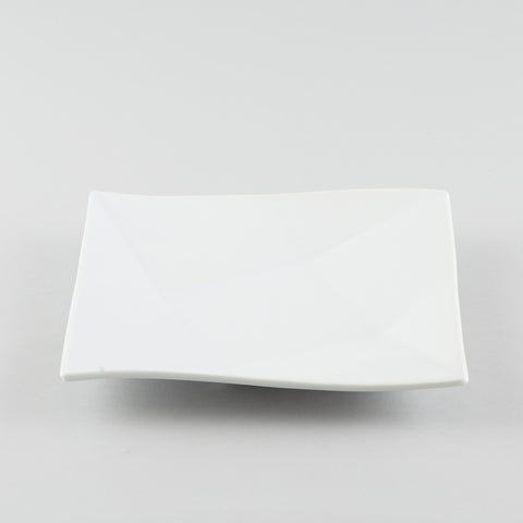 Twist Shallow Square Plate - White (L)