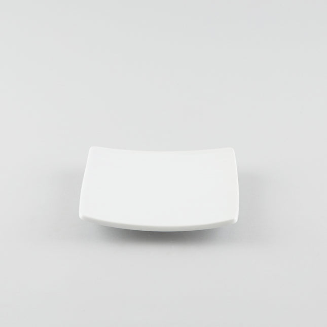 Square Texture Plate with Raised Corners - White