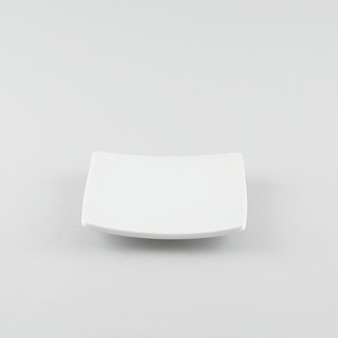 Square Texture Plate with Raised Corners - White