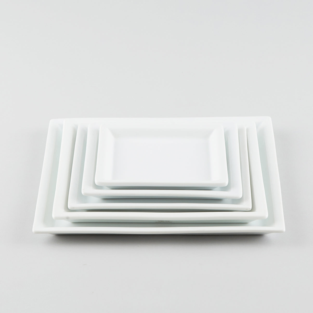 Squaure Plate with Risen Narrow Rim - White (L)