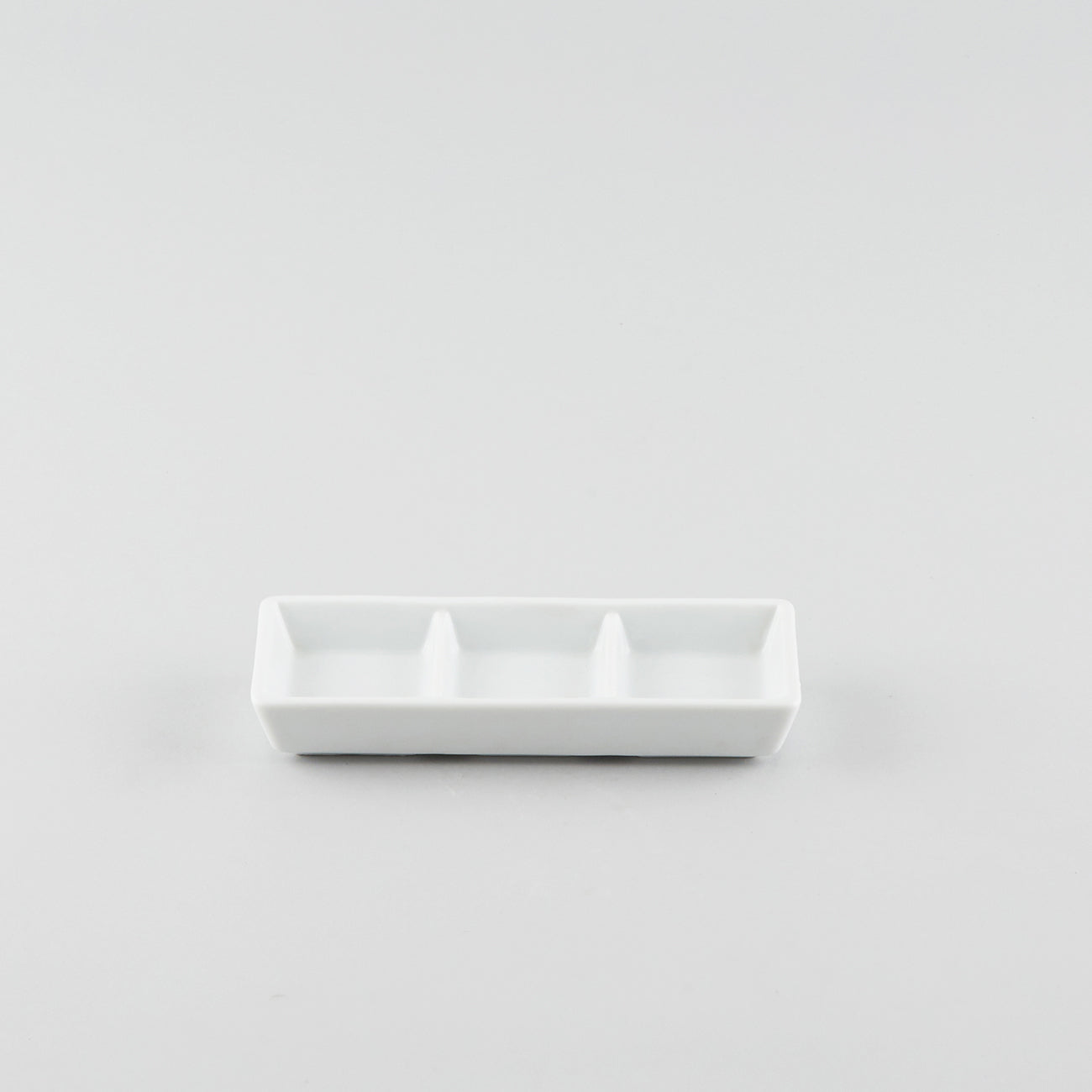 Rectangle 3 Compartment Sauce Dish - White – KOYO