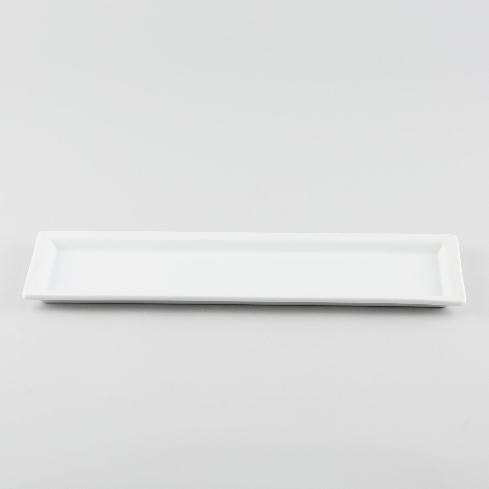 Rectangle Plate with Raised Rim - White