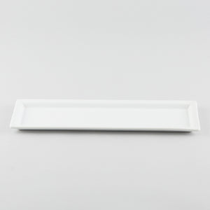 Rectangle Plate with Raised Rim - White